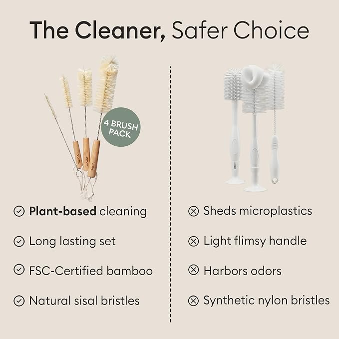 Vove Bottle Brush Set, 4 Natural Sisal Bottle Brushes - Image 5
