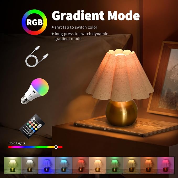 Ziqqeelam Rechargeable Cordless Small Table Lamp, Battery Operated Remote - Image 4
