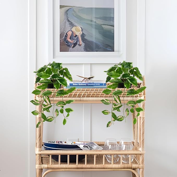 Briful Small Fake Plants Indoor Realistic Faux Trailing Plant Artificial Potted - Image 3
