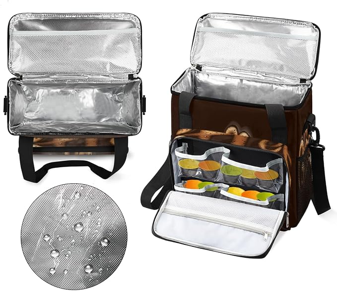 Brown Coffee Cafe Maker Carrying Bag Travel Case Compatible - Image 3