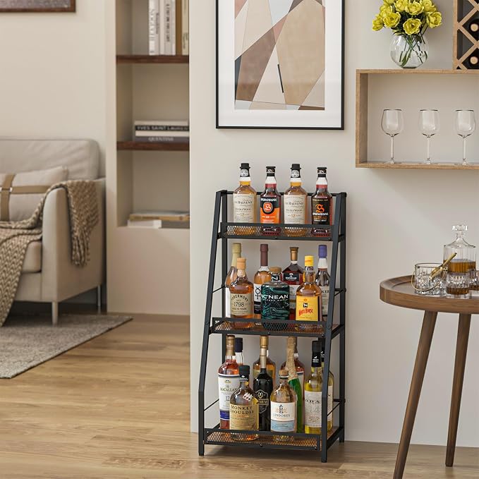 3-Tier Liquor Stand for Home Bar, Stepped Wine Rack Freestanding Floor for - Image 4