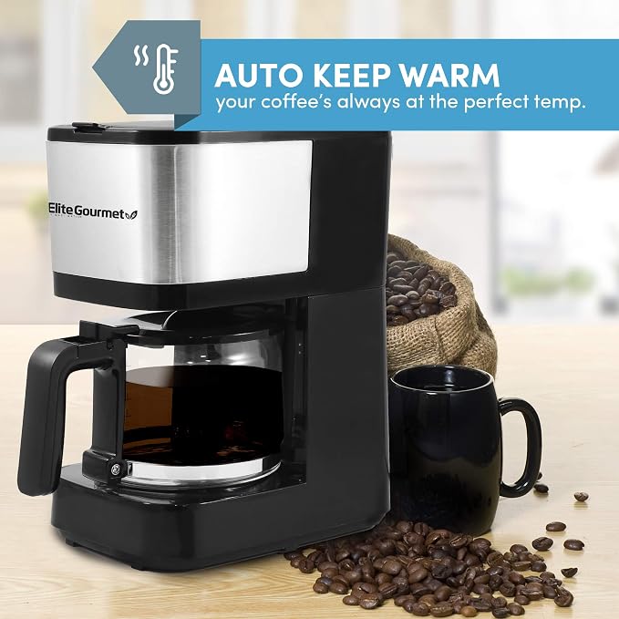 Elite Gourmet EHC9420 Automatic 5-Cup Brew & Drip Coffee Maker - Image 6