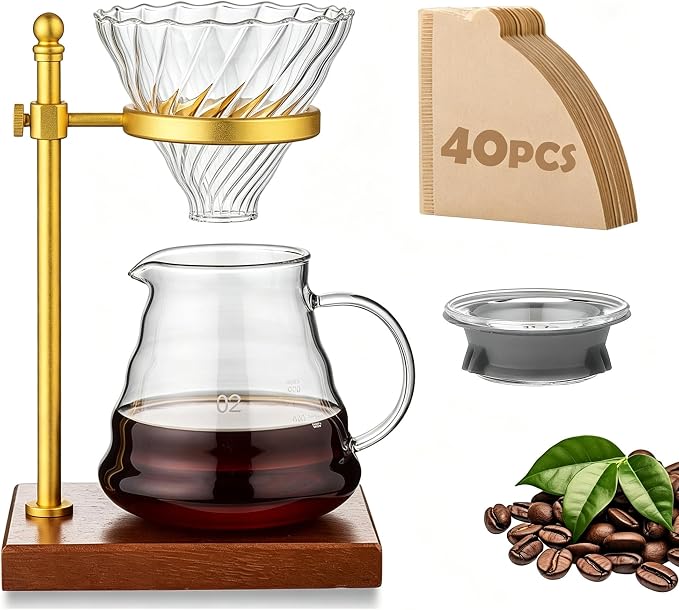 Pour Over Coffee Maker Set – Glass Coffee Dripper by shoxil