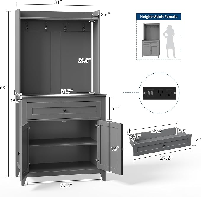 IDEALHOUSE 63'' Pantry Cabinet - Image 2