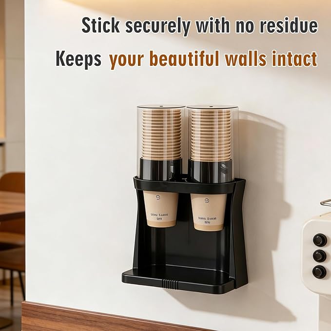 Cup Holder with Dust Cover, 2-Way Wall-Mounted & Countertop Disposable Paper - Image 8