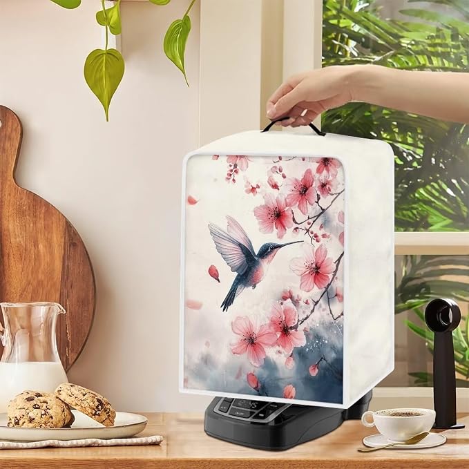 Hummingbird Flower Design Coffee Machine Covers Folding Covers - Image 4