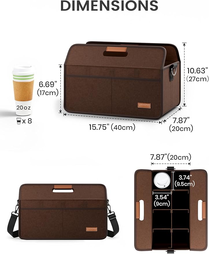 Fluxynara 8-Cup Reusable Felt Drink Carrier - Image 2