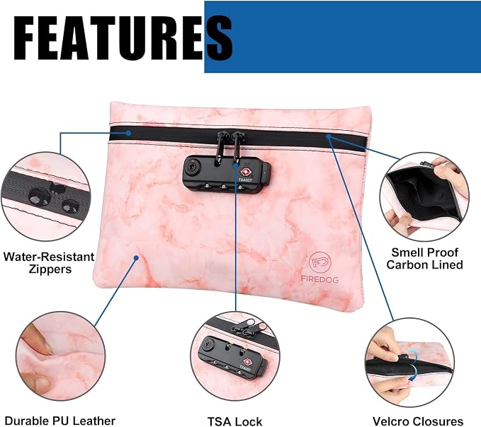 FIREDOG Smell Proof Bag with Lock, 6x9 Odor Proof Pouch Case Container - Image 2