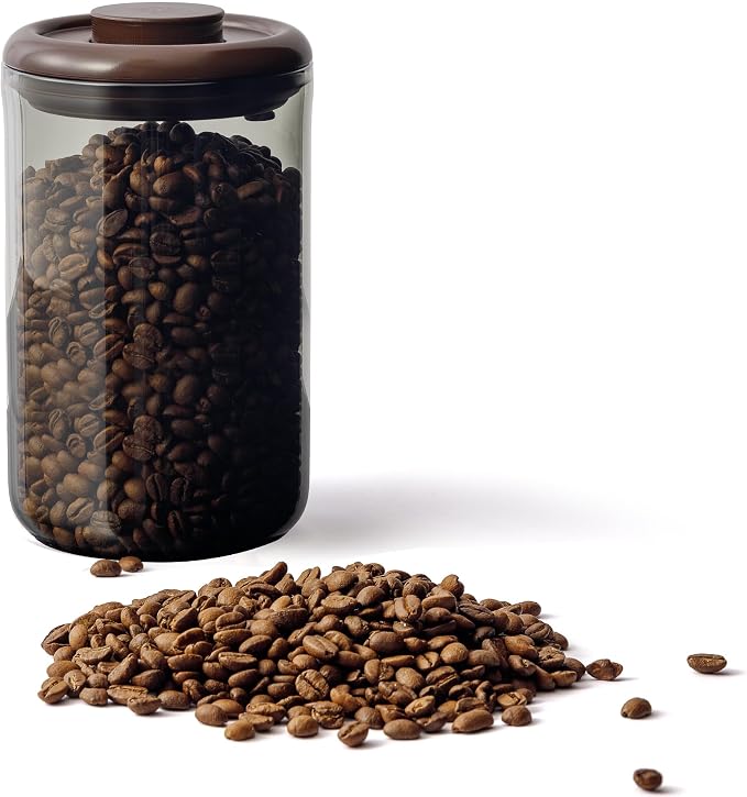 15OZ Amber Glass Coffee Canister by Rylzvita