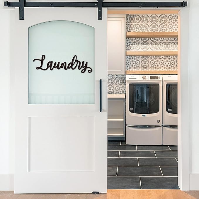 Huray Rayho Laundry Room Decor and Accessories Wooden Laundry Sign Wall Art - Image 5