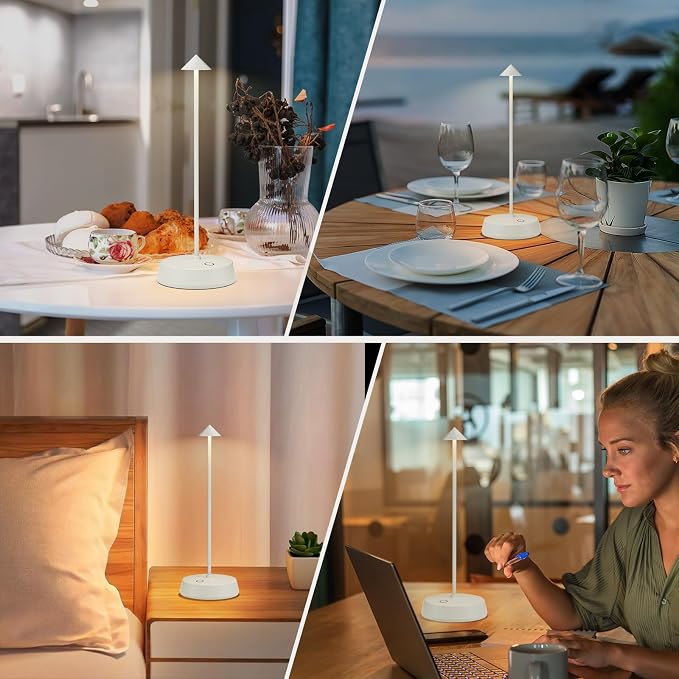 Rechargeable Cordless Small Table Lamp, 6000mAh Battery Operated, LED Touch - Image 4