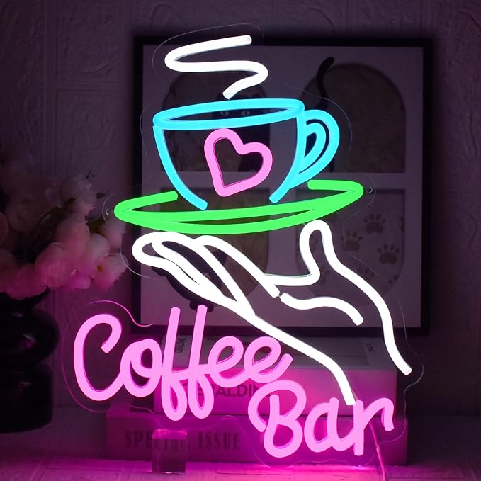 Coffee Bar Neon Sign for Wall Decor, Cafe Neon Light by UExnkj-Y