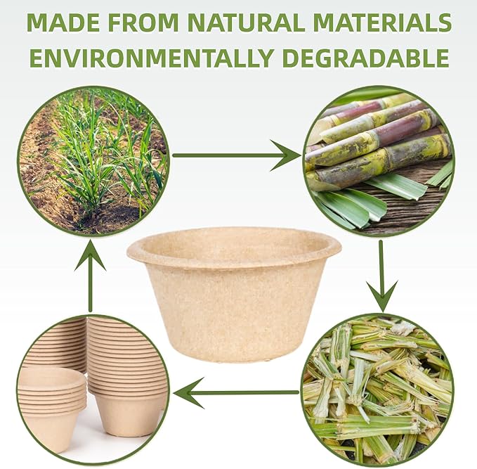 Gere Disposable Testing Bowls, 100 Pack, 2 oz, Natural Biodegradable Bagasse - Image 5