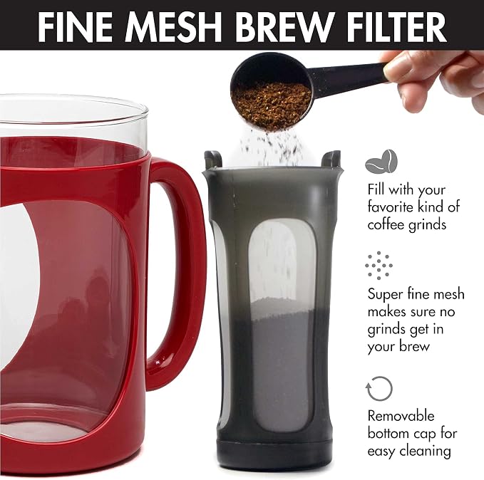 Primula Burke Deluxe Cold Brew Iced Coffee Maker, Comfort Grip Handle, Durable - Image 5