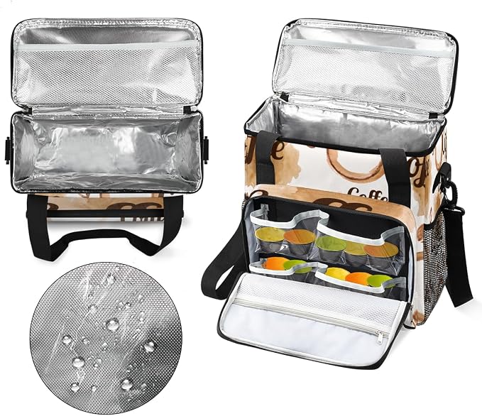 Watercolor Coffee Maker Carring Bag Coffees Beans Travel Carrying Storage Tote - Image 3