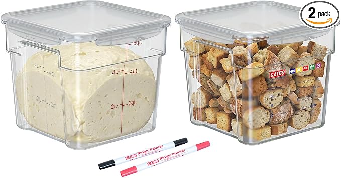 2 Pack 6 QT Airtight Food Storage Containers by GATBO