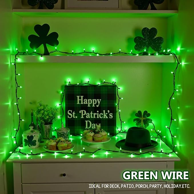 13FT 50-Count Green Christmas Lights, Incandescent Mini String Lights - Image 3