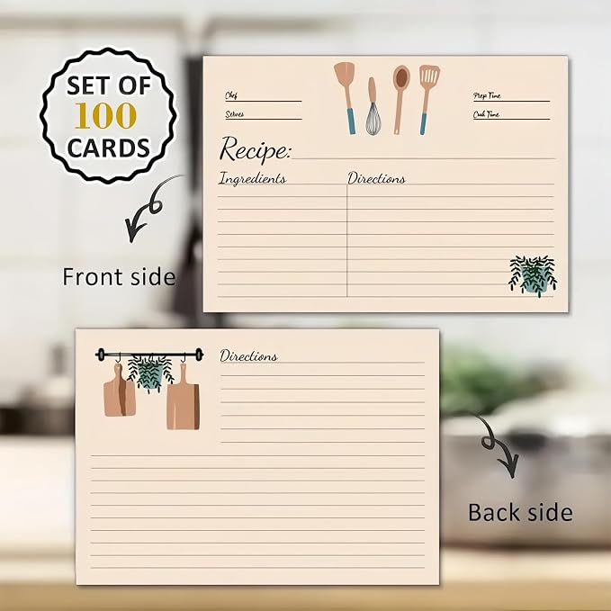 YOJO Recipe Cards, Double Sided Cardstock - Image 2