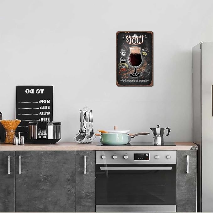 Stout Beer Vintage Aluminum Metal Sign, 8x12 Inch, Retro Chalkboard Style Wall - Image 4