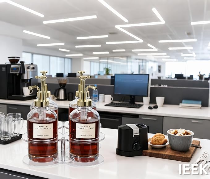 IEEK Rotating Coffee Syrup Organizer, Syrup Bottle Holder - Image 5