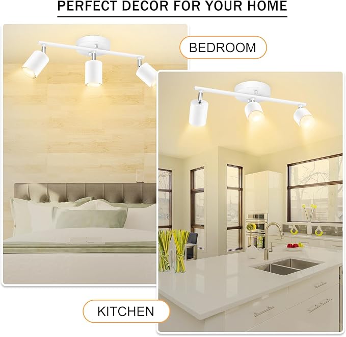 BoostArea LED 3 Light Track Lighting Kit, Flexibly Rotatable Light Head - Image 5