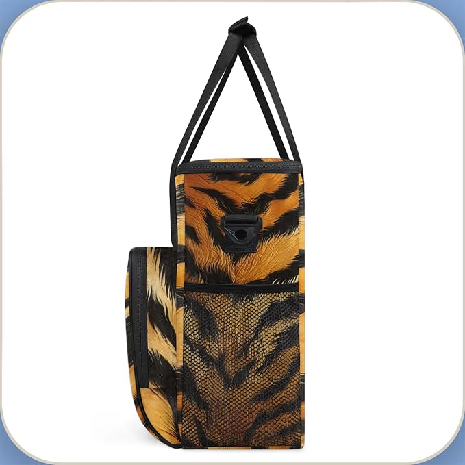Tiger Print Coffee Maker Carring Bag, Large Insulated Storage Organizer Case - Image 4