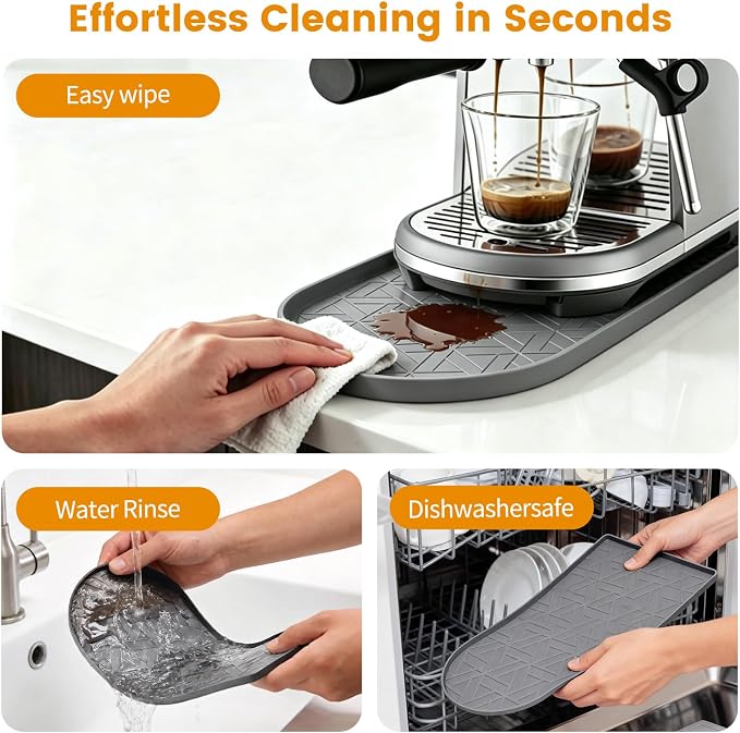 Silicone Coffee Mat, 15.8"x7.9" Coffee Bar Mats - Image 5
