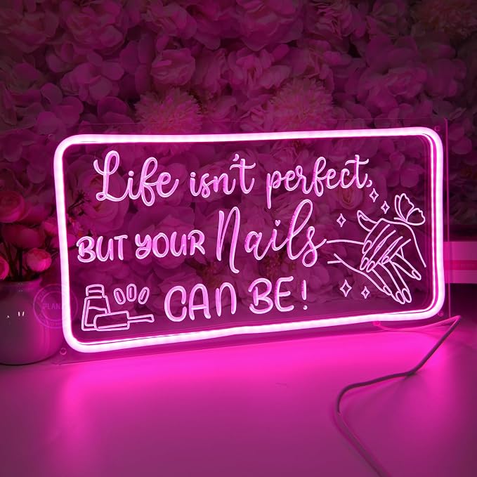 Planzo NAILS Neon Sign Nails Tech Spa Salon Studio Beauty Business Stores Logo - Image 3