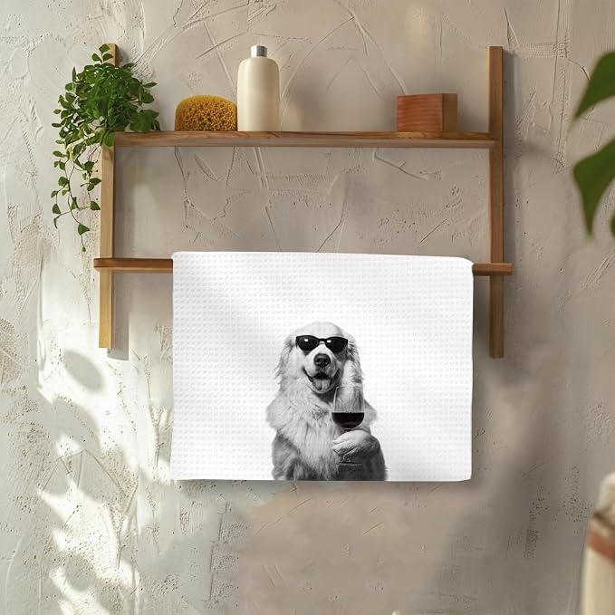 Great Pyrenees Gifts Coffee Wine Kitchen Towels Set of 2, Coffee Dog Dish Tea - Image 4