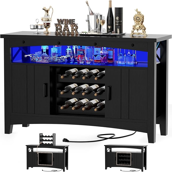 Armocity Farmhouse Coffee Bar Cabinet, Liquor Cabinet Bar by Armocity