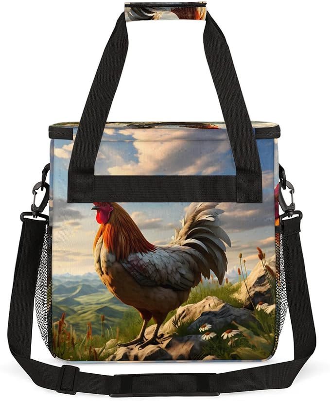 Farmhouse Chicken Coffee Maker Carring Bag, Large Insulated Storage Organizer - Image 5
