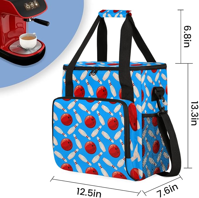 Bowling Ball Coffee Maker Travel Bag, Bowling Ball Large Carrying Storage Case - Image 2