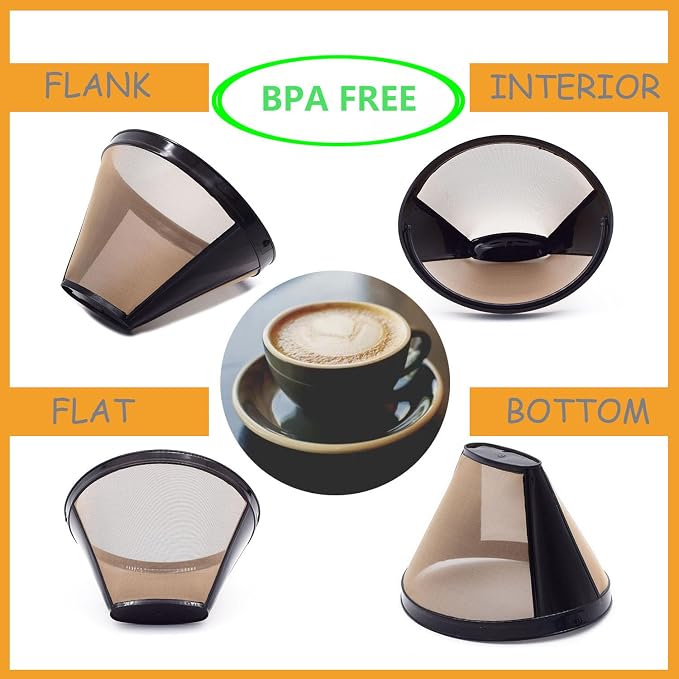 Reusable #4 Cone Coffee Filters Basket Replacement - Image 5