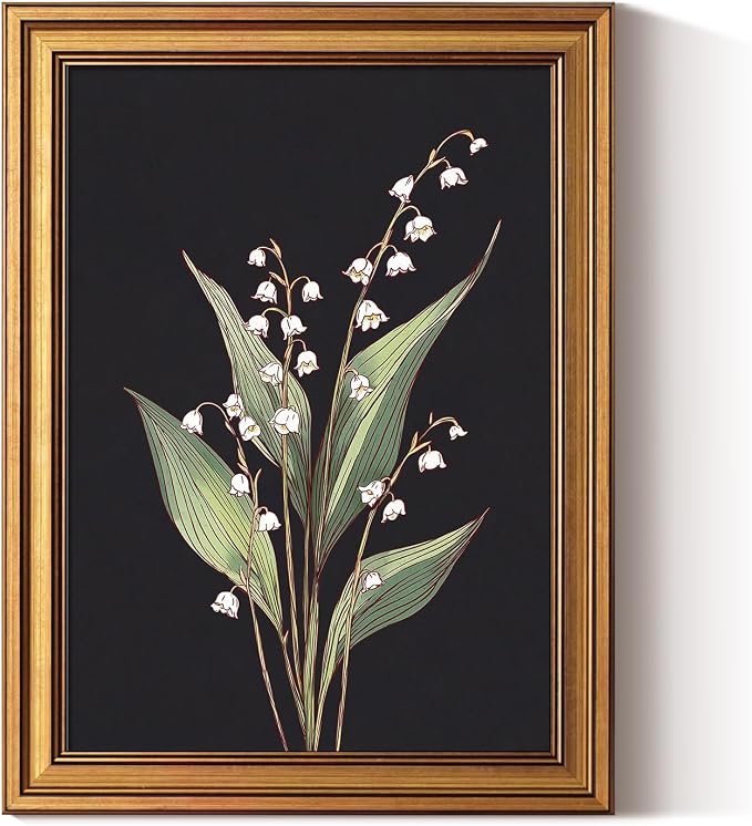 ARPEOTCY Gold Framed Canvas Wall Art, 12x16 Inch Vintage Botanical Floral Art by ARPEOTCY