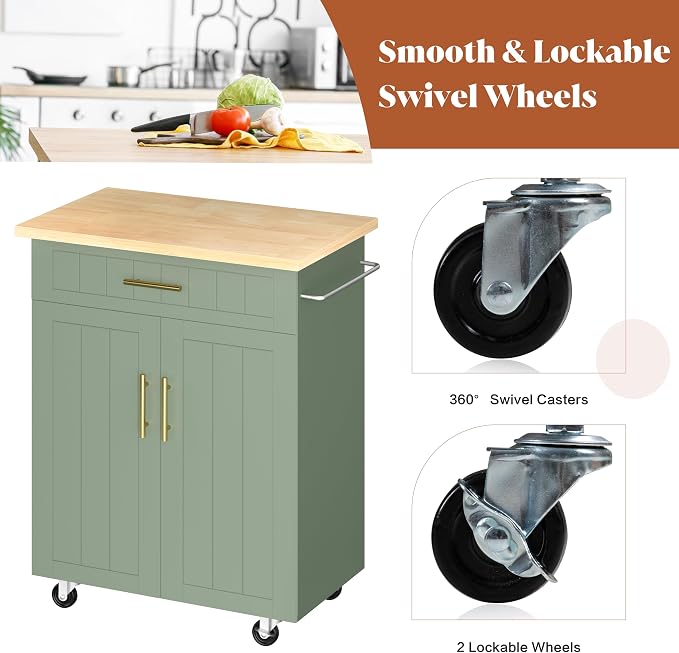 JY QAQA 26" Kitchen Island on Wheels - Image 6