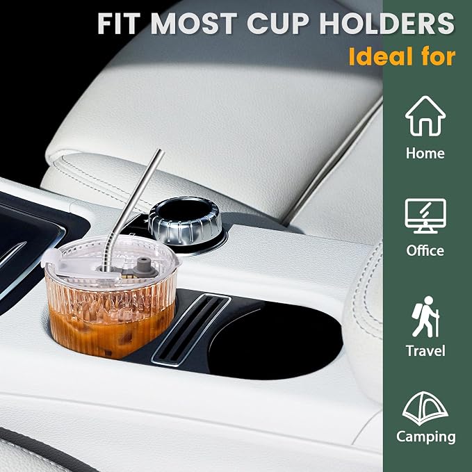 Iced Coffee Cups with Lids and Straws Set of 2, 16 Oz Unbreakable Plastic - Image 7