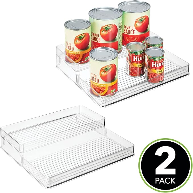 mDesign Plastic Kitchen Food Storage Organizer Shelves, Spice Rack Holder - Image 2