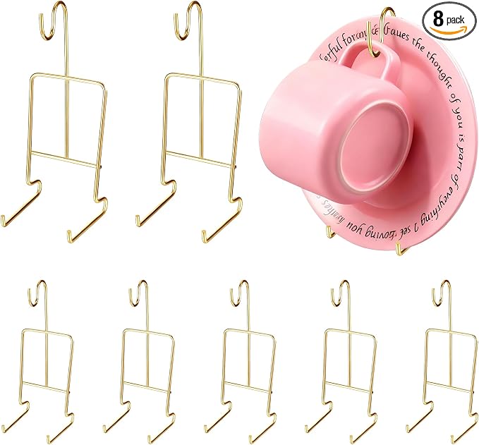8 Pack Tea Cup and Saucer Display Stand Holder Metal Stand by LOSYHU