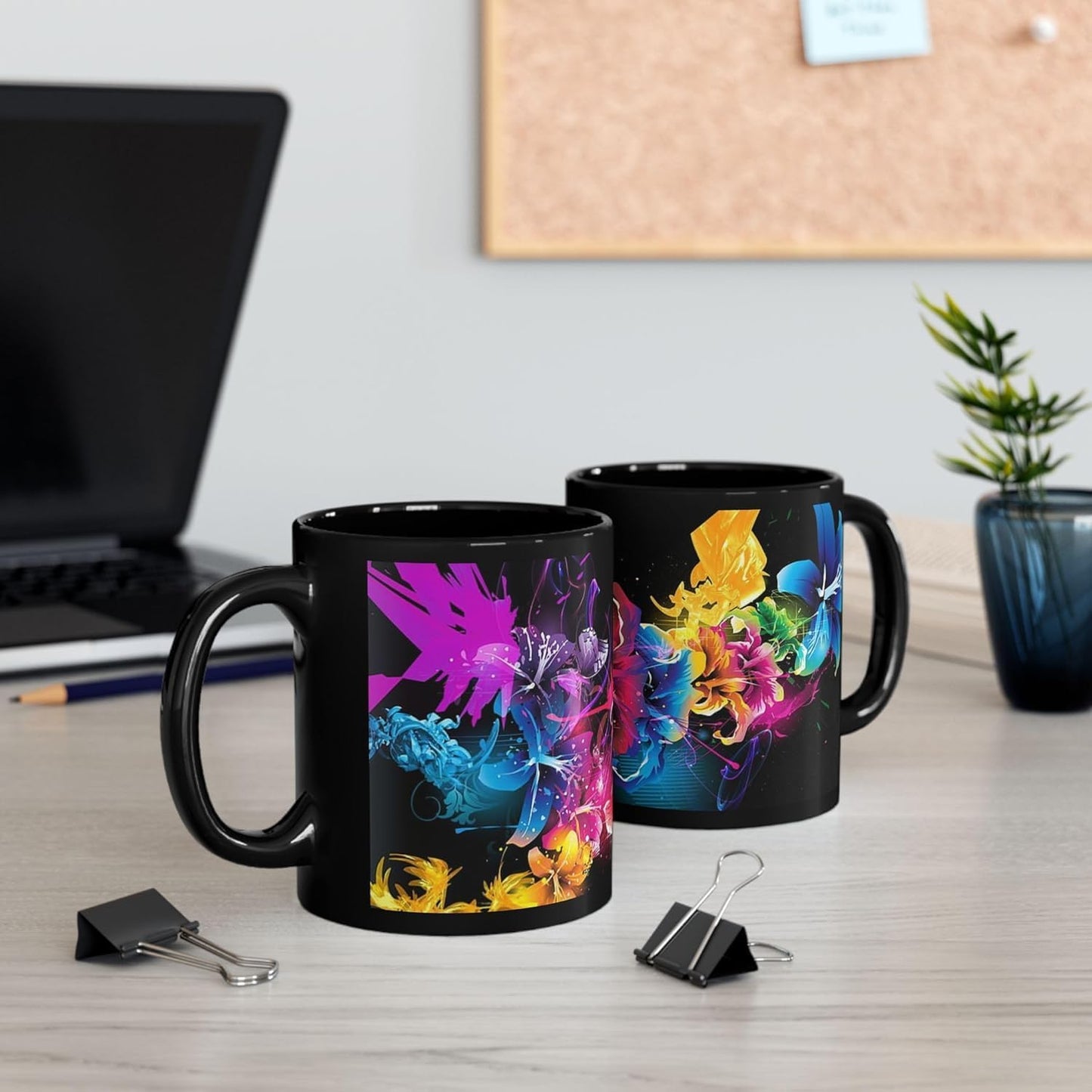 11 OZ Novelty Coffee Mug – Vibrant Floral Design – Unique Ceramic Tea & Coffee Cup – Gift for Women, Gardeners, Flower Lovers – Colorful Holiday Drinkware
