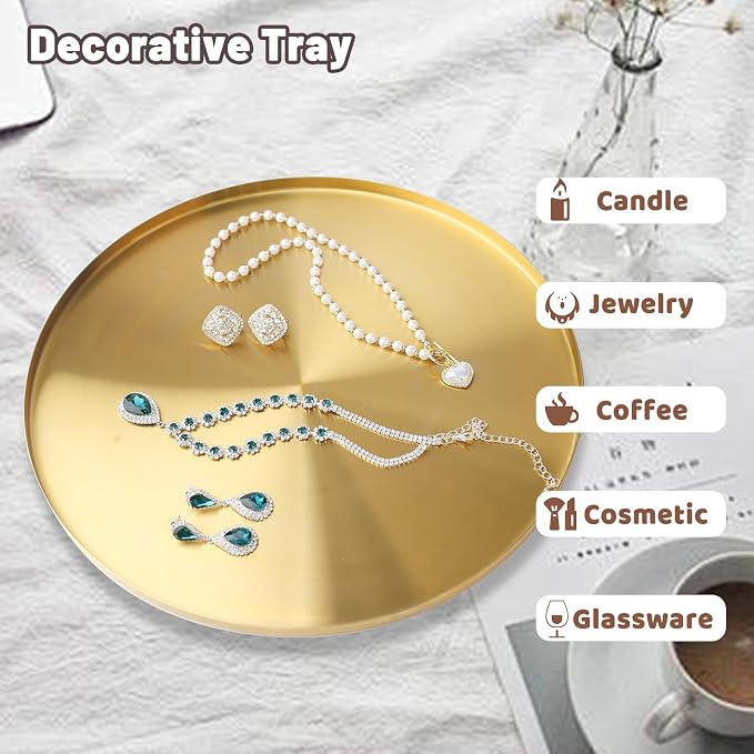 Gold Tray Round Serving Platter - Image 4