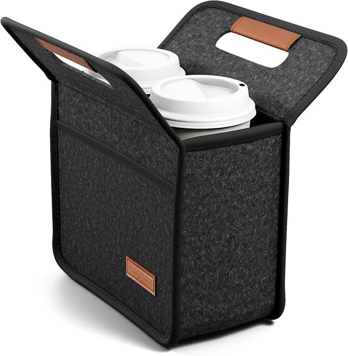 Fluxynara 2-Cup Reusable Felt Drink Carrier by FLUXYNARA