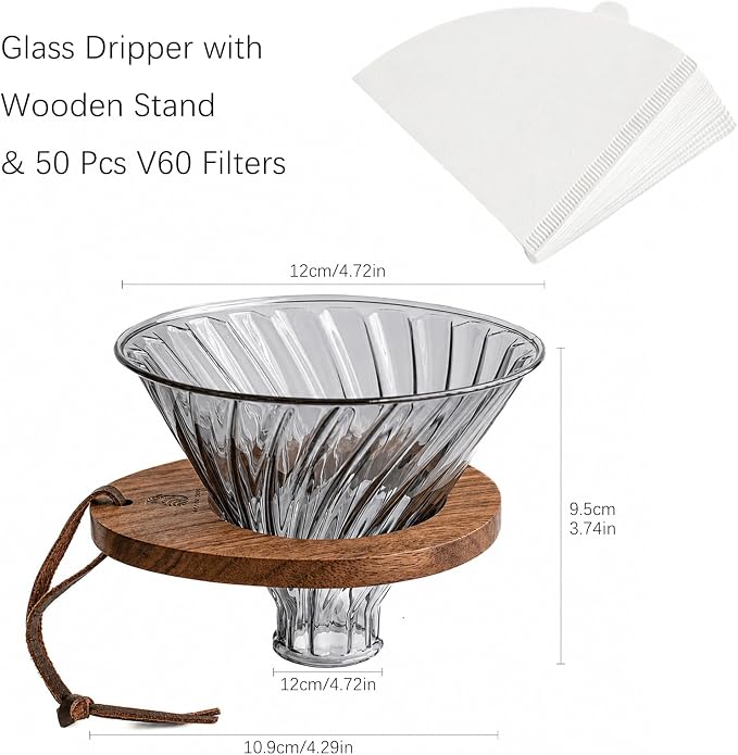 V02 Pour Over Coffee Maker, Premium Coffee Pour Over Set, 1-4 Cups - Image 4