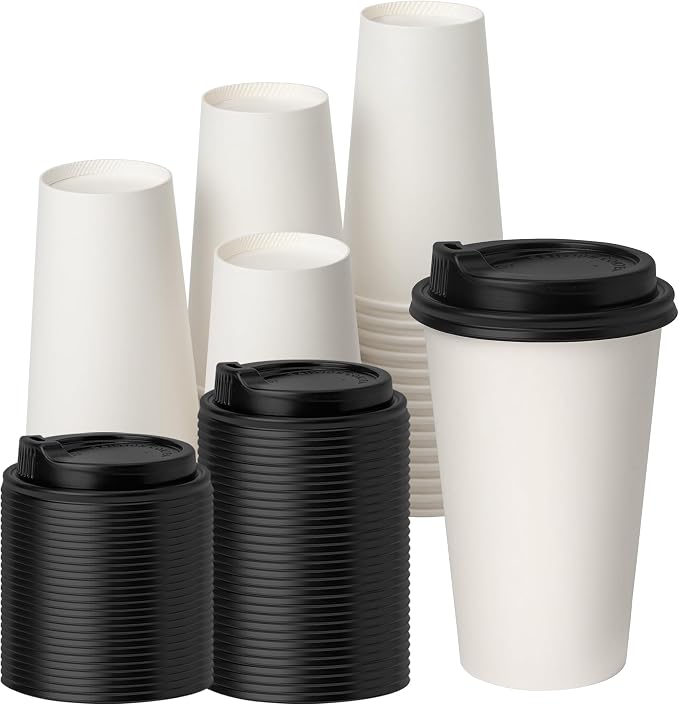 YEEHAW 100 Pack 16 oz Disposable Coffee Cups by YEEHAW