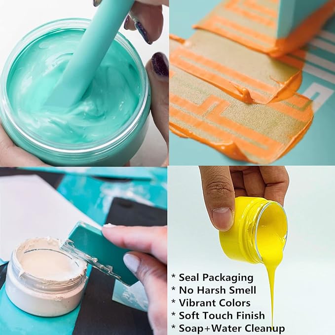 JAJADO Chalk Paste Paint for Christmas Stencils Set 20 Pcs, Winter Silk Screen - Image 4