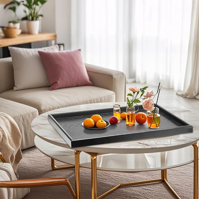 32 x 20 Inches Extra Large Solid Wood Serving Tray - Image 5