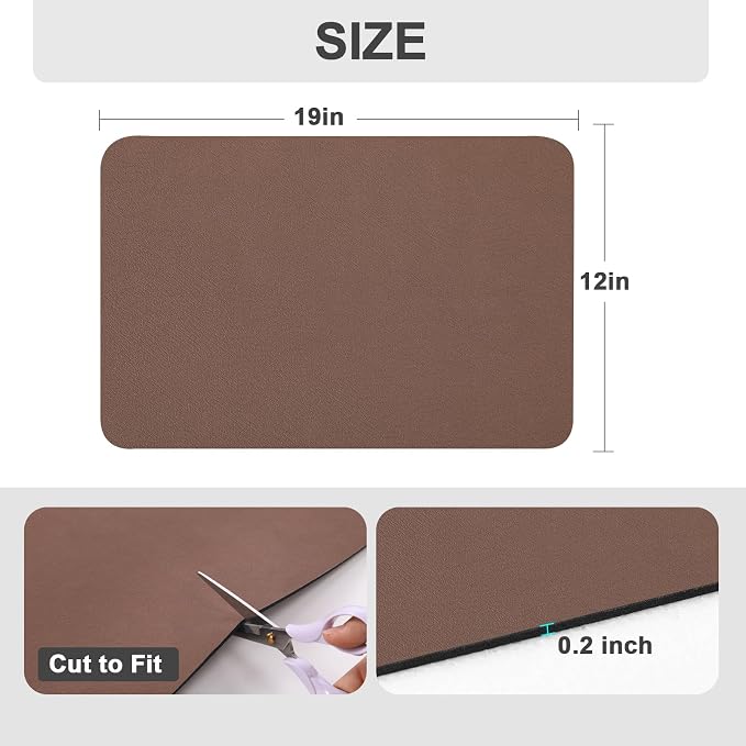 Ecotrim Absorbent Coffee Mat, Stain Hiding PU Leather Surface, Non-Slip Natural - Image 5