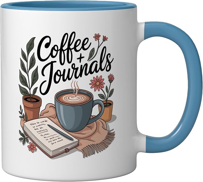 Coffee and Journals Ceramic Mug - Image 2