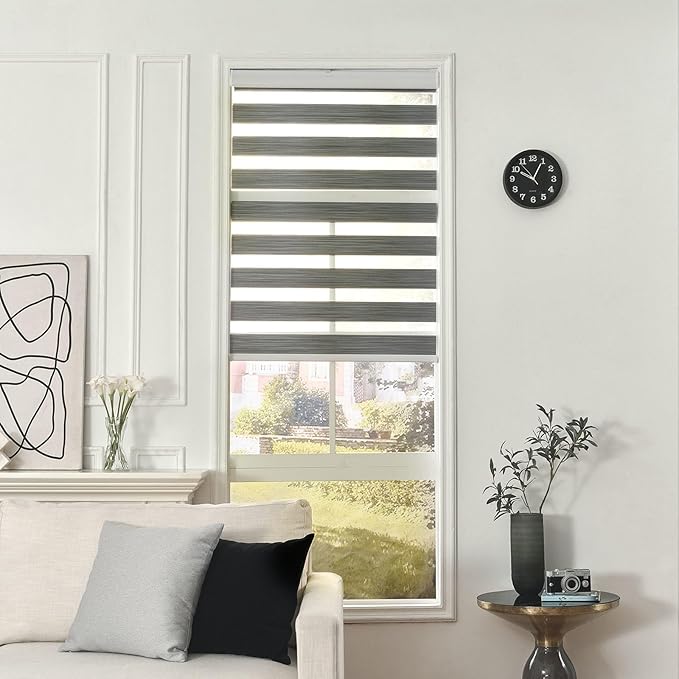 Joydeco Cordless Zebra Blinds for Windows, Dual Layer Free-Stop Zebra Shades - Image 6