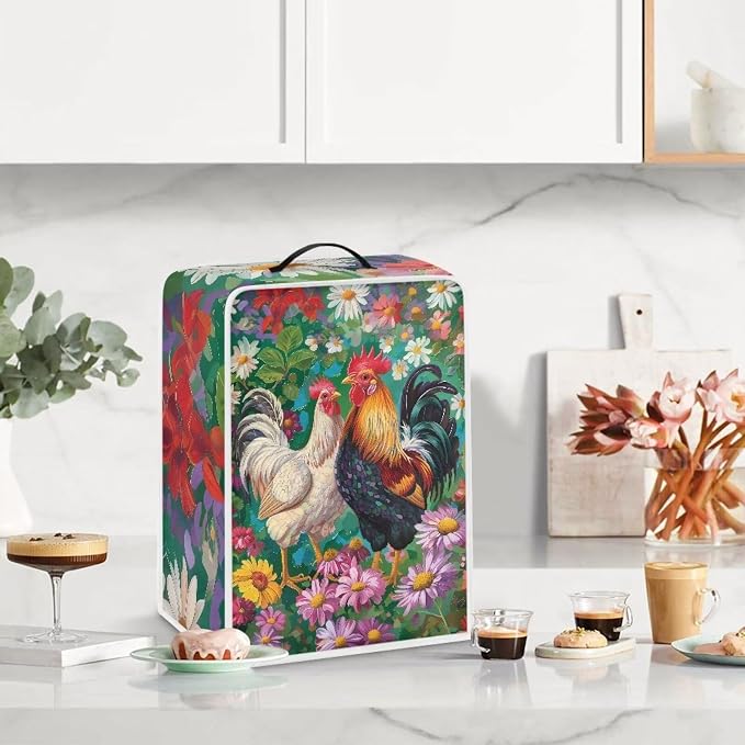 Rooster Flower Coffee Machine Covers - Image 4