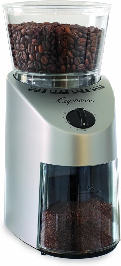 Capresso 560.04 Infinity Conical Burr Grinder, Brushed Silver - Image 2